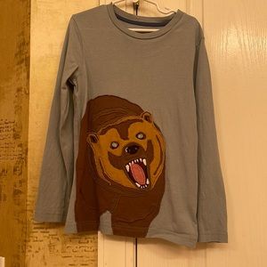 Mini Boden blue bear shirt size 7/8 used condition